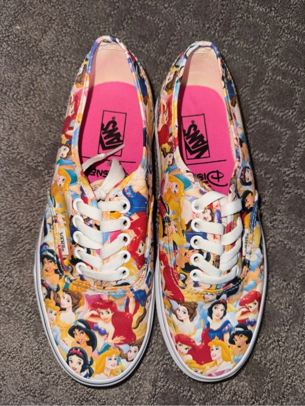 Vans Disney Princess Canvas Sneakers - Pink, Red, Blue, Yellow